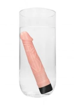 8" Ribbed Realistic Dildo Vibe - Flesh -Sex Shop 8 ribbed realistic dildo vibe flesh 2