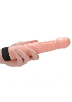 8" Ribbed Realistic Dildo Vibe - Flesh -Sex Shop 8 ribbed realistic dildo vibe flesh 4
