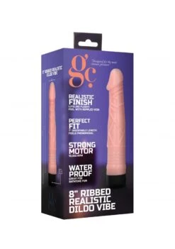 8" Ribbed Realistic Dildo Vibe - Flesh -Sex Shop 8 ribbed realistic dildo vibe flesh 6
