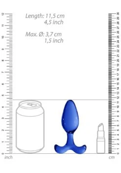 CHRYSTALINO Expert Glass Butt Plug - Blue -Sex Shop chrystalino expert glass butt plug blue 4