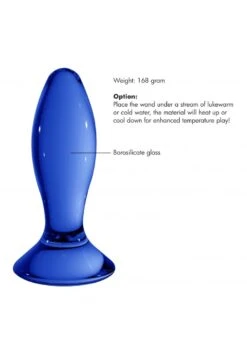 CHRYSTALINO Follower Glass Butt Plug - Blue