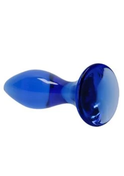 CHRYSTALINO Follower Glass Butt Plug - Blue -Sex Shop chrystalino follower glass butt plug blue 3