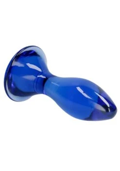 CHRYSTALINO Follower Glass Butt Plug - Blue -Sex Shop chrystalino follower glass butt plug blue 4