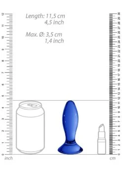 CHRYSTALINO Follower Glass Butt Plug - Blue -Sex Shop chrystalino follower glass butt plug blue 5
