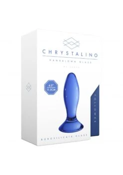 CHRYSTALINO Follower Glass Butt Plug - Blue -Sex Shop chrystalino follower glass butt plug blue 6