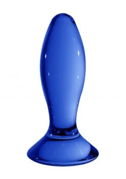 CHRYSTALINO Follower Glass Butt Plug - Blue -Sex Shop chrystalino follower glass butt plug blue 7