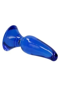 CHRYSTALINO Genius Glass Butt Plug - Blue -Sex Shop chrystalino genius glass butt plug blue 3
