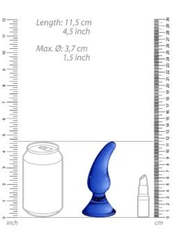 CHRYSTALINO Genius Glass Butt Plug - Blue -Sex Shop chrystalino genius glass butt plug blue 4
