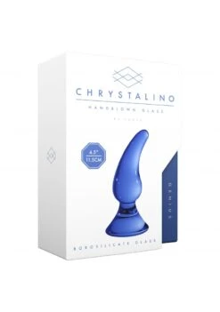 CHRYSTALINO Genius Glass Butt Plug - Blue -Sex Shop chrystalino genius glass butt plug blue 5