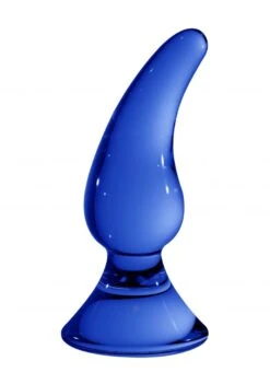 CHRYSTALINO Genius Glass Butt Plug - Blue -Sex Shop chrystalino genius glass butt plug blue 6