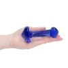 CHRYSTALINO Massage Glass Dildo - Blue