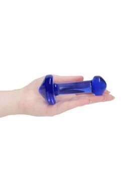 CHRYSTALINO Massage Glass Dildo - Blue