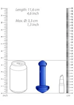CHRYSTALINO Massage Glass Dildo - Blue -Sex Shop chrystalino massage glass dildo blue 4