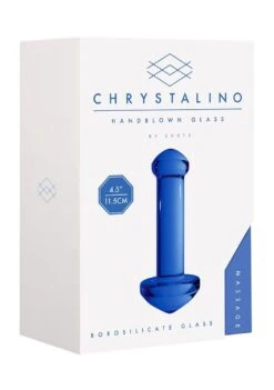 CHRYSTALINO Massage Glass Dildo - Blue -Sex Shop chrystalino massage glass dildo blue 5