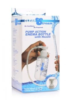 Clean Stream Pump Action Enema Bottle W/ Nozzle - Transparent