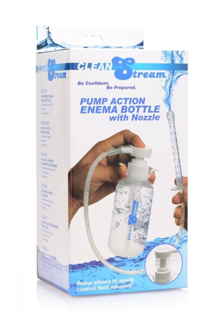 Clean Stream Pump Action Enema Bottle W/ Nozzle - Transparent 1 Clean Stream Pump Action Enema Bottle W/ Nozzle - Transparent