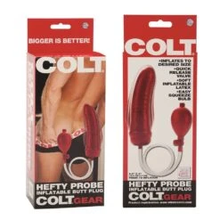 COLT Hefty Probe Inflatable Butt Plug - Red -Sex Shop colt hefty probe inflatable butt plug red 2