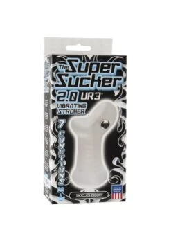 Doc Johnson The Super Sucker 2.0 - ULTRASKYN Vibrating Stroker - Clear
