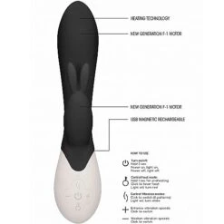 Flame Rechargeable Heating G-Spot Rabbit Vibrator-Black -Sex Shop flame rechargeable heating g spot rabbit vibrator black 3