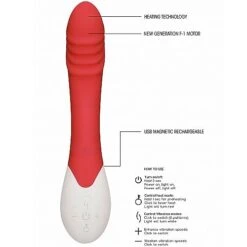 Frenzy Rechargeable Heating G-Spot Vibrator-Red