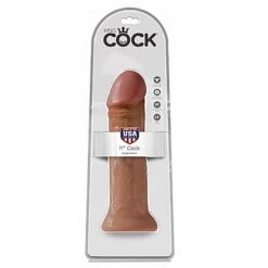 King Cock 11 Inch Dildo With Suction Cup-Tan