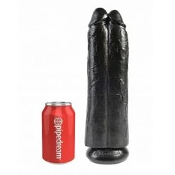 Sex Shop -Sex Shop king cock 11 inch two cocks one hole hollow strap on realistic dildo black 1
