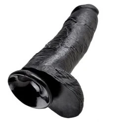 King Cock 12 Inch Realistic Dildo With Balls -Black -Sex Shop king cock 12 inch realistic dildo with balls black 2