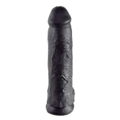 King Cock 12 Inch Realistic Dildo With Balls -Black