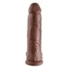 King Cock 12 Inch Realistic Dildo With Balls -Brown