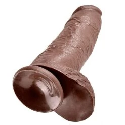 King Cock 12 Inch Realistic Dildo With Balls -Brown -Sex Shop king cock 12 inch realistic dildo with balls brown 2