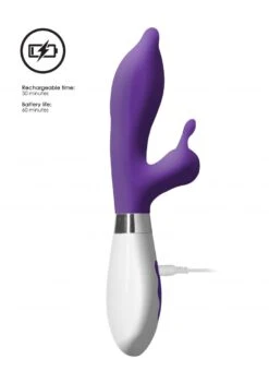 Luna Adonis Rechargeable Rabbit Vibrator - Purple -Sex Shop luna adonis rechargeable rabbit vibrator purple 3