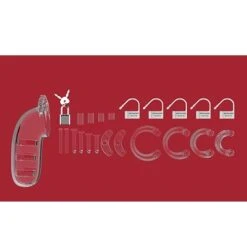 Man|Cage Model 06 Chastity Device 5.5 Inch Cock Cage -Clear -Sex Shop man cage model 06 chastity device 5 5 inch cock cage clear 2
