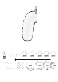 Man|Cage Model 17 - Chastity - 5.5" - Cage With Silicone Urethal Sounding