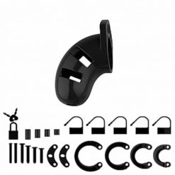ManCage Model 01 Chastity Cock Cage Device 3.5 Inches-Black -Sex Shop mancage model 01 chastity cock cage device 3 5 inches black 3