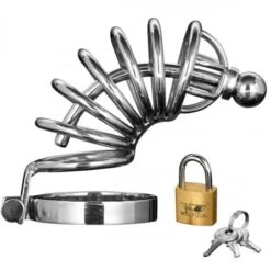 Master Series Asylum 6 Ring Locking Chastity Cock Cage