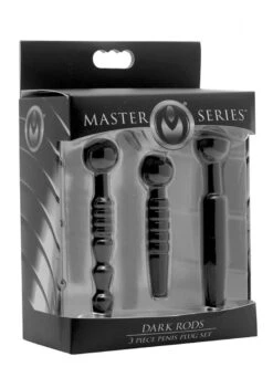 Master Series Dark Rods 3 Piece Silicone Penis Plug Set
