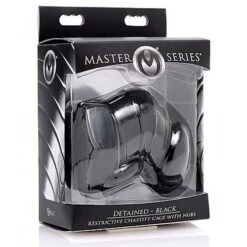 Master Series Detained Black Restricted Chastity Cage With Nubs