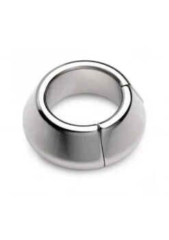 Master Series Magna-Chute Magnetic Ball Stretcher - Silver -Sex Shop master series magna chute magnetic ball stretcher silver 2