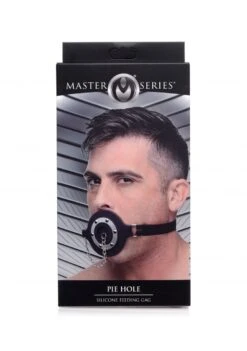 Master Series Pie Hole Silicone Feeding Gag - Black -Sex Shop master series pie hole silicone feeding gag black 2