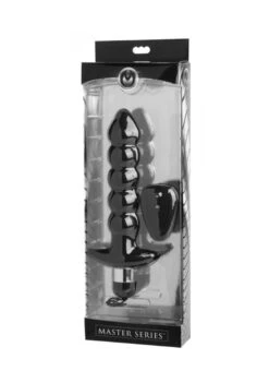 Master Series Wireless Black Vibrating Anal Beads Remote