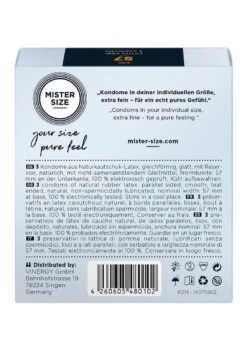Mister Size Condoms - Pure Feel - 57 Mm - 3 Pack