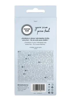 Mister Size Condoms - Pure Feel - 64 Mm - 10 Pack