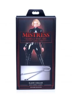Mistress Slave Collar And Cuff - Silver