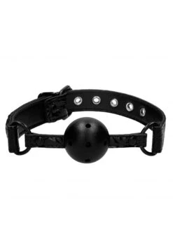 Ouch! Luxury Breathable Luxury Ball Gag - Black -Sex Shop ouch luxury breathable luxury ball gag black 2