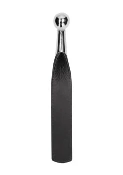 Ouch! Pain Ball Metal Handle With Saddle Leather Paddle - Black