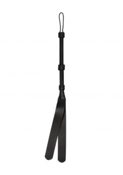 Ouch! Pain Heavy Duty Double Tailed Whip Flogger - Black