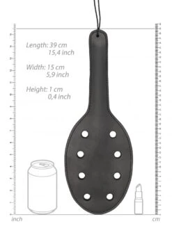 Ouch! Pain Saddle Leather Paddle With 8 Holes - Black
