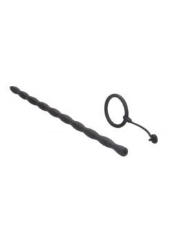 Ouch Silicone Plug & Cock Ring Set - Urethral Sounding - Black -Sex Shop ouch silicone plug cock ring set urethral sounding black 6