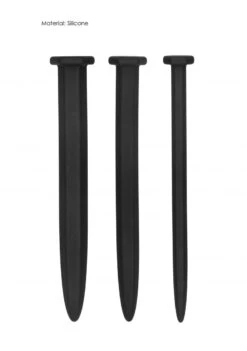 Ouch Silicone Rugged Nail Plug Set - Urethral Sounding - Black