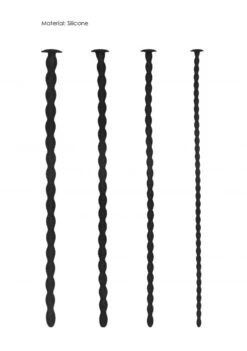 Ouch Silicone Spiral Screw Plug Set - Advanced Urethral Sounding - Black